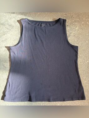 Talbots Navy Sleeveless Cotton Tank Top
